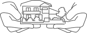 家を持つ手のイラスト